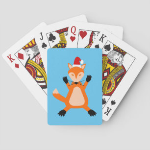 Niedlicher Weihnachtsfox Spielkarten
