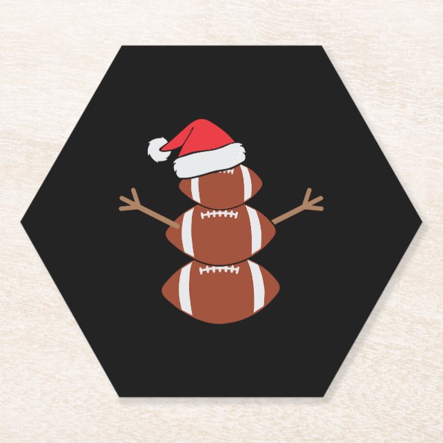 Niedlicher Weihnachtsfußball Snowman Weihnachtsman Untersetzer (Vorderseite)