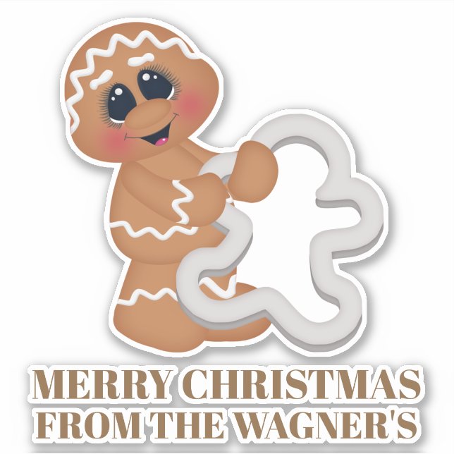 Niedlicher Weihnachtsgebäck Aufkleber (Vorderseite)
