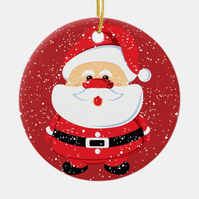 Niedlicher Weihnachtsgebrauch des Weihnachtsmannes Keramikornament (Vorne)