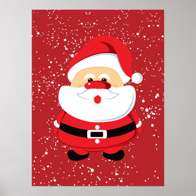 Niedlicher Weihnachtsgebrauch des Weihnachtsmannes Poster (Vorne)