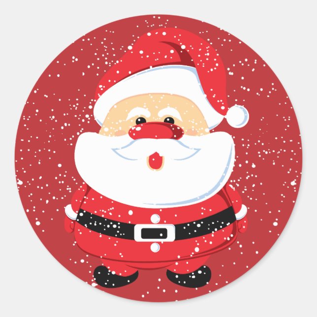 Niedlicher Weihnachtsgebrauch des Weihnachtsmannes Runder Aufkleber (Vorderseite)