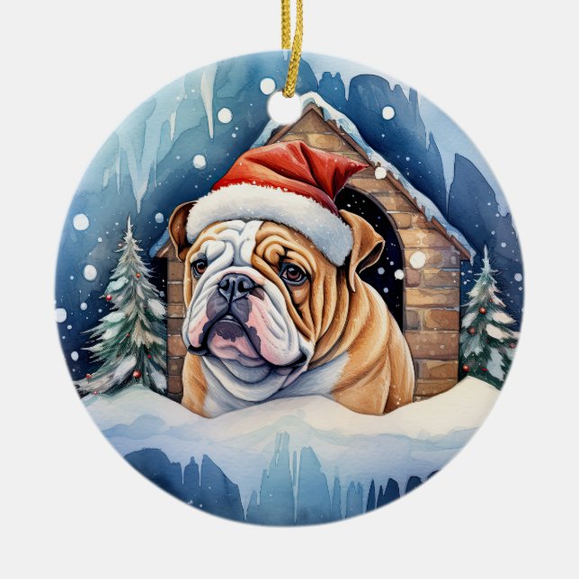 Niedlicher Weihnachtsgeburten Keramik Ornament (Vorne)