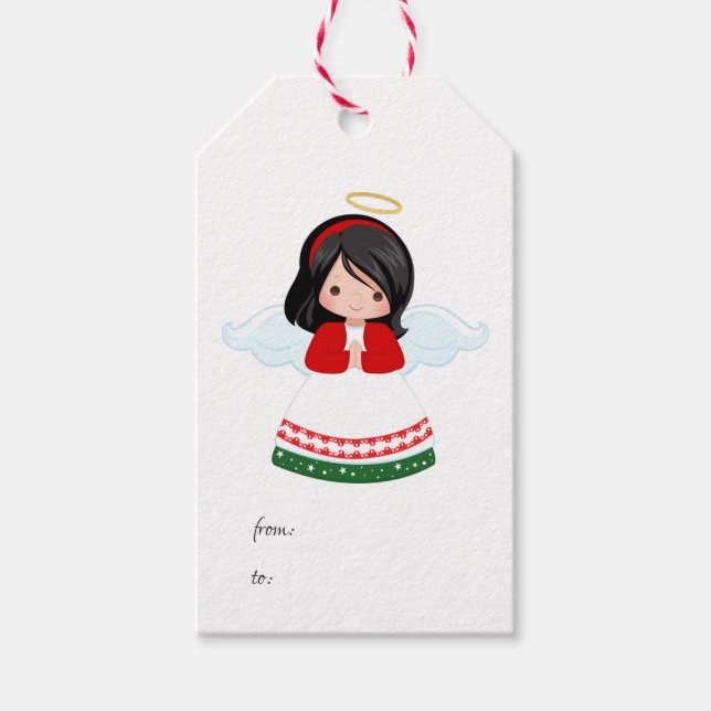 Niedlicher Weihnachtsgel Geschenkanhänger (Vorderseite)