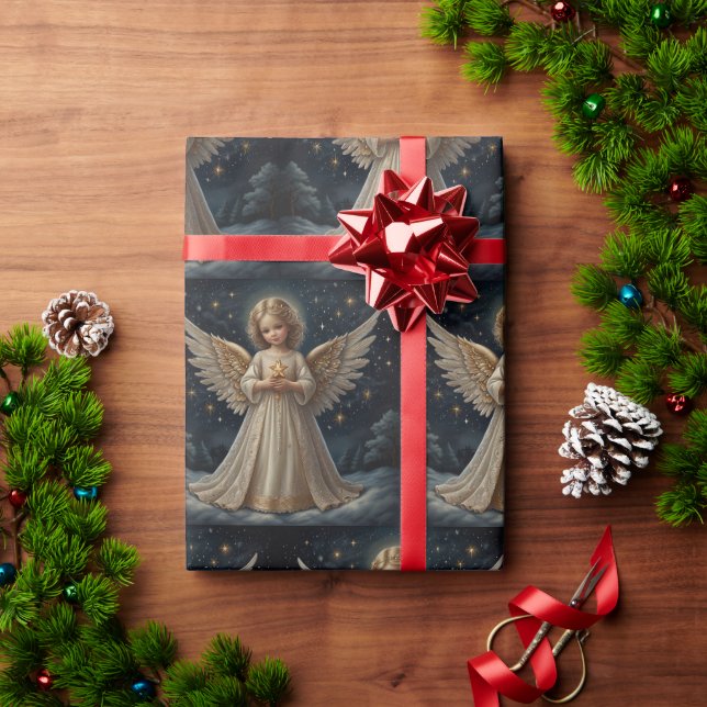 Niedlicher Weihnachtsgel Geschenkpapier (Feiertagsgeschenk)