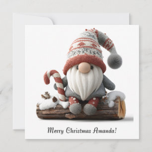 Niedlicher Weihnachtsgenom mit einer Candy Cane au Karte