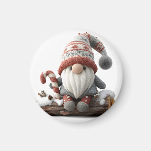 Niedlicher Weihnachtsgenom mit einer Candy Cane au Magnet