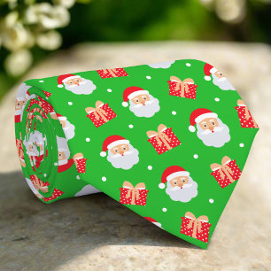 Niedlicher Weihnachtsgeschenk-Schnee auf grünem Hi Krawatte