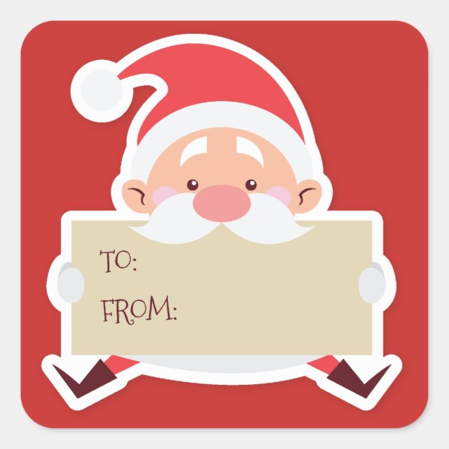 Niedlicher Weihnachtsgeschenk-Sticker Quadratischer Aufkleber (Vorderseite)