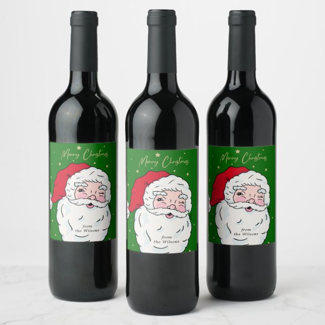 Niedlicher Weihnachtsgeschenk-Tag Weinetikett (Flaschen)