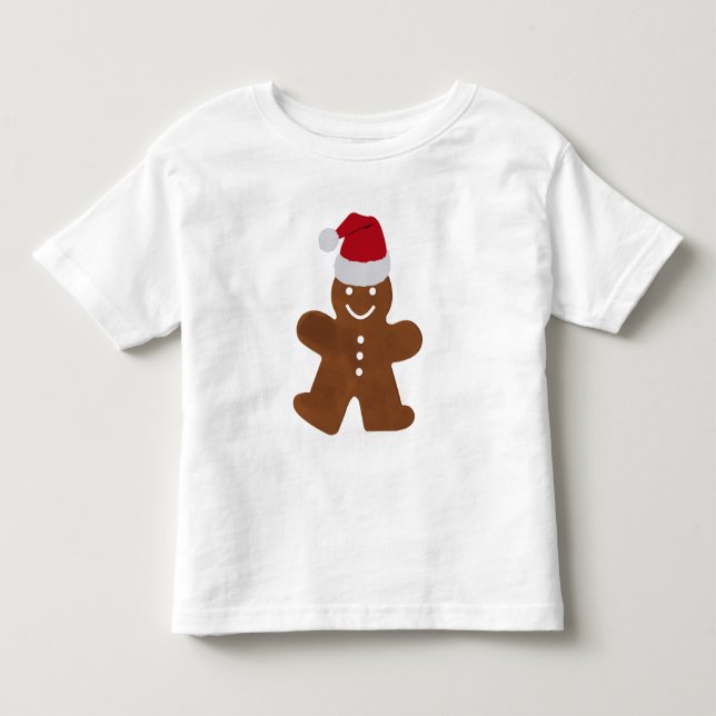 Niedlicher Weihnachtsgingerbrot Mann Cookie Kleinkind T-shirt (Vorderseite)
