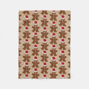 Niedlicher Weihnachtsgingerbrot Mann Cookies Kraft Fleecedecke