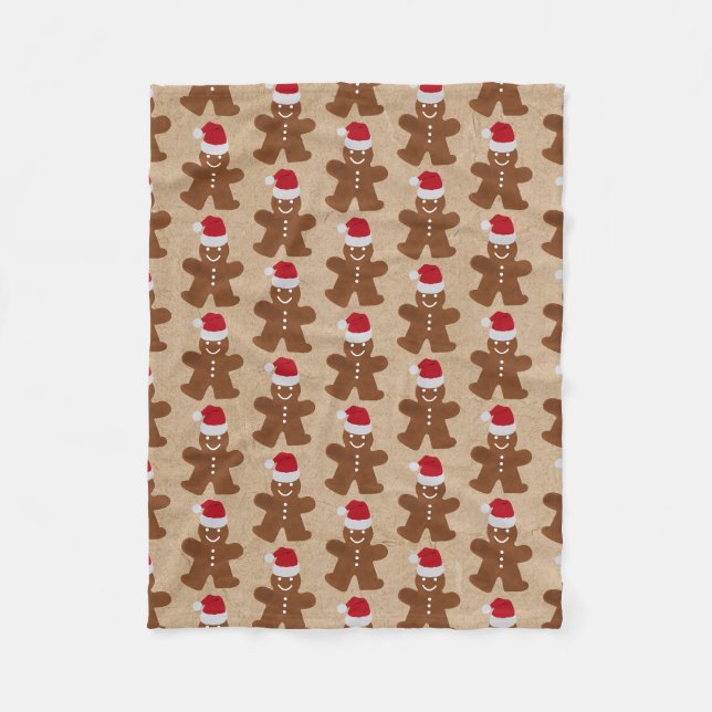 Niedlicher Weihnachtsgingerbrot Mann Cookies Kraft Fleecedecke (Vorderseite)