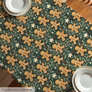 Niedlicher Weihnachtsgingerbrot Tischdecke