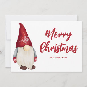 Niedlicher Weihnachtsgnome Feiertagskarte