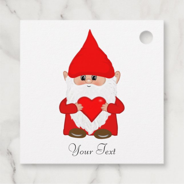 Niedlicher Weihnachtsgnome Geschenkanhänger (Rückseite)