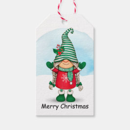 Niedlicher Weihnachtsgnome Geschenkanhänger