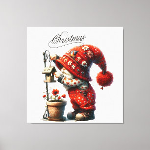 Niedlicher Weihnachtsgnome Leinwanddruck