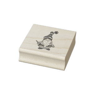 Niedlicher Weihnachtsgnome mit Candy Cane Gummistempel