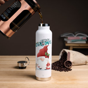 Niedlicher Weihnachtsgnome mit Rentier Trinkflasche