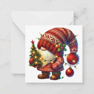 Niedlicher Weihnachtsgnome Mitteilungskarte