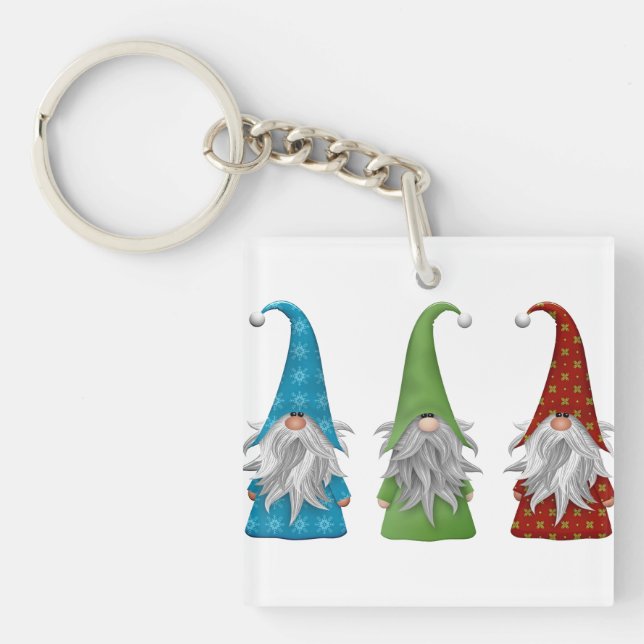 Niedlicher Weihnachtsgnome   Schlüsselanhänger (Vorderseite)