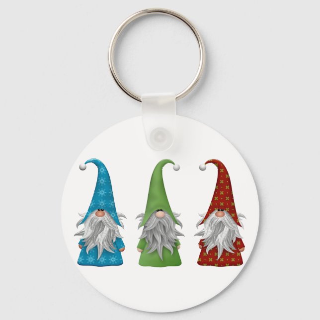 Niedlicher Weihnachtsgnome Schlüsselanhänger (Vorderseite)