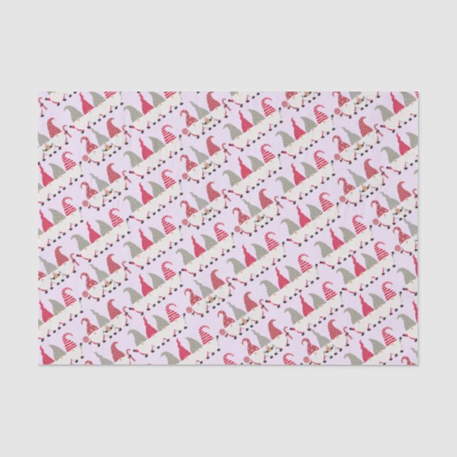 Niedlicher Weihnachtsgnome Seidenpapier (Vorderseite)