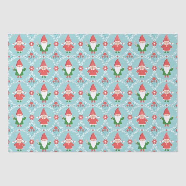 Niedlicher Weihnachtsgnome Seidenpapier (Vorderseite)