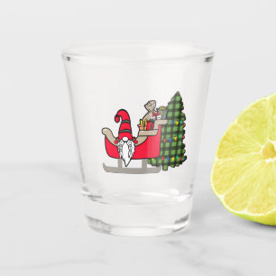 Niedlicher Weihnachtsgnome zu Weihnachten Schnapsglas