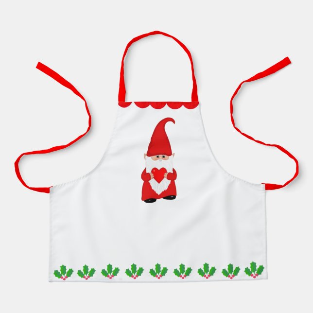 Niedlicher Weihnachtsgottesdienst & Holly Berry Le Schürze (Vorderseite)