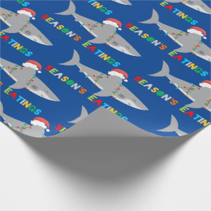 Niedlicher Weihnachtshai Geschenkpapier