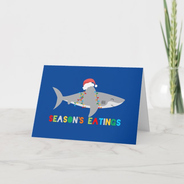 Niedlicher Weihnachtshai Karte (Vorderseite)