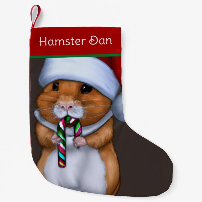 Niedlicher WeihnachtsHamster Kleiner Weihnachtsstrumpf (Vorderseite)