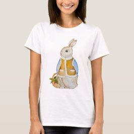 Niedlicher Weihnachtshase mit einem Korb mit Ficht T-Shirt