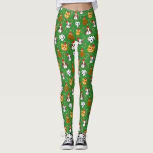 Niedlicher Weihnachtshund Gemustert Leggings