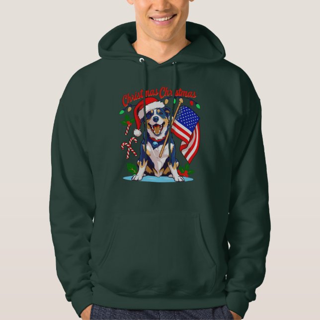 Niedlicher Weihnachtshund Hoodie (Vorderseite)