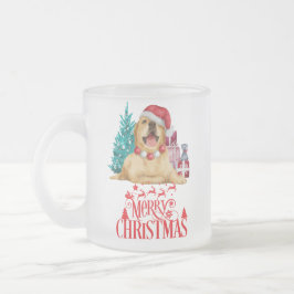 Niedlicher Weihnachtshund Mattglastasse