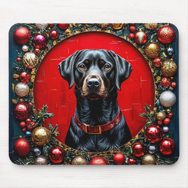 Niedlicher Weihnachtshund Mousepad (Vorne)