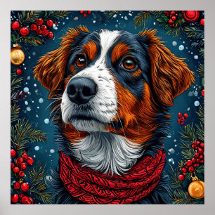 Niedlicher Weihnachtshund Poster
