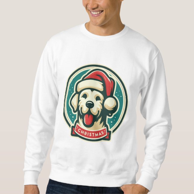 Niedlicher Weihnachtshund Sweatshirt (Vorderseite)
