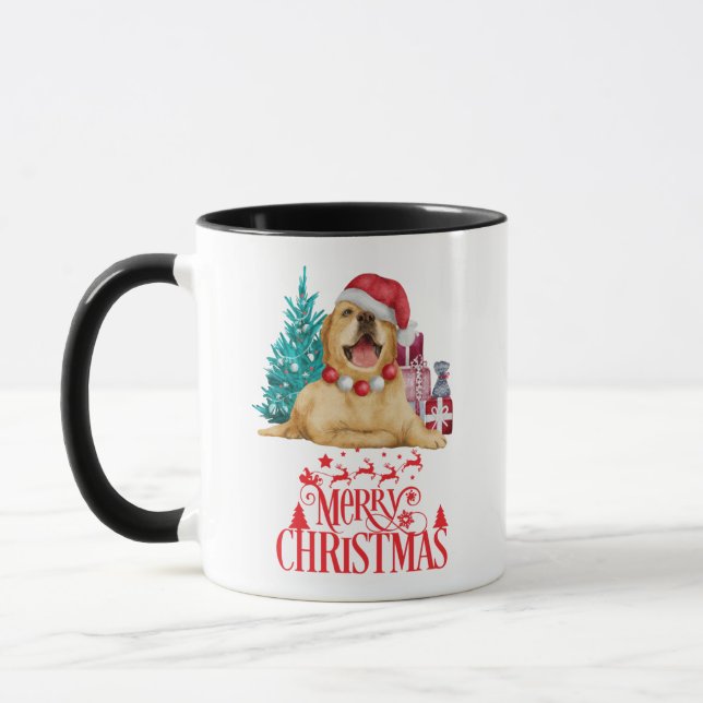 Niedlicher Weihnachtshund Tasse (Links)