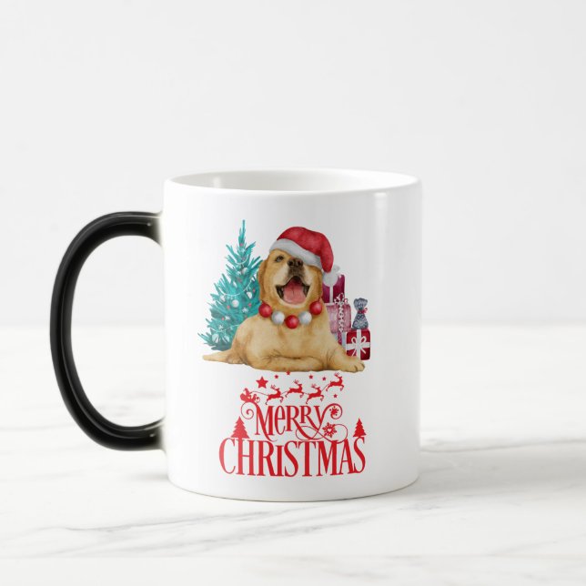 Niedlicher Weihnachtshund Verwandlungstasse (Links)