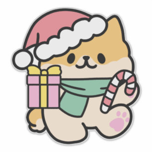 Niedlicher Weihnachtshund - Yappy Howlidays Aufkleber