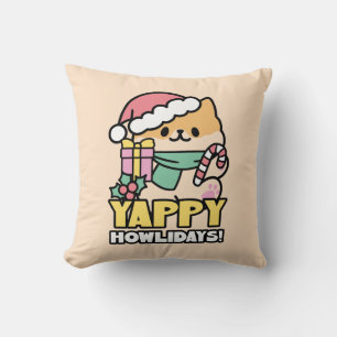 Niedlicher Weihnachtshund - Yappy Howlidays Kissen