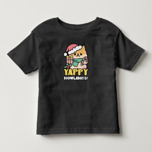 Niedlicher Weihnachtshund - Yappy Howlidays Kleinkind T-shirt