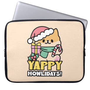 Niedlicher Weihnachtshund - Yappy Howlidays Laptopschutzhülle