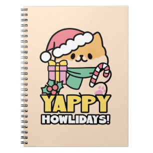 Niedlicher Weihnachtshund - Yappy Howlidays Notizblock