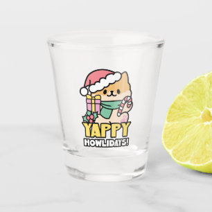 Niedlicher Weihnachtshund - Yappy Howlidays Schnapsglas