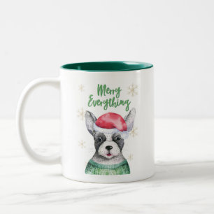 Niedlicher Weihnachtshund zwei Tasse